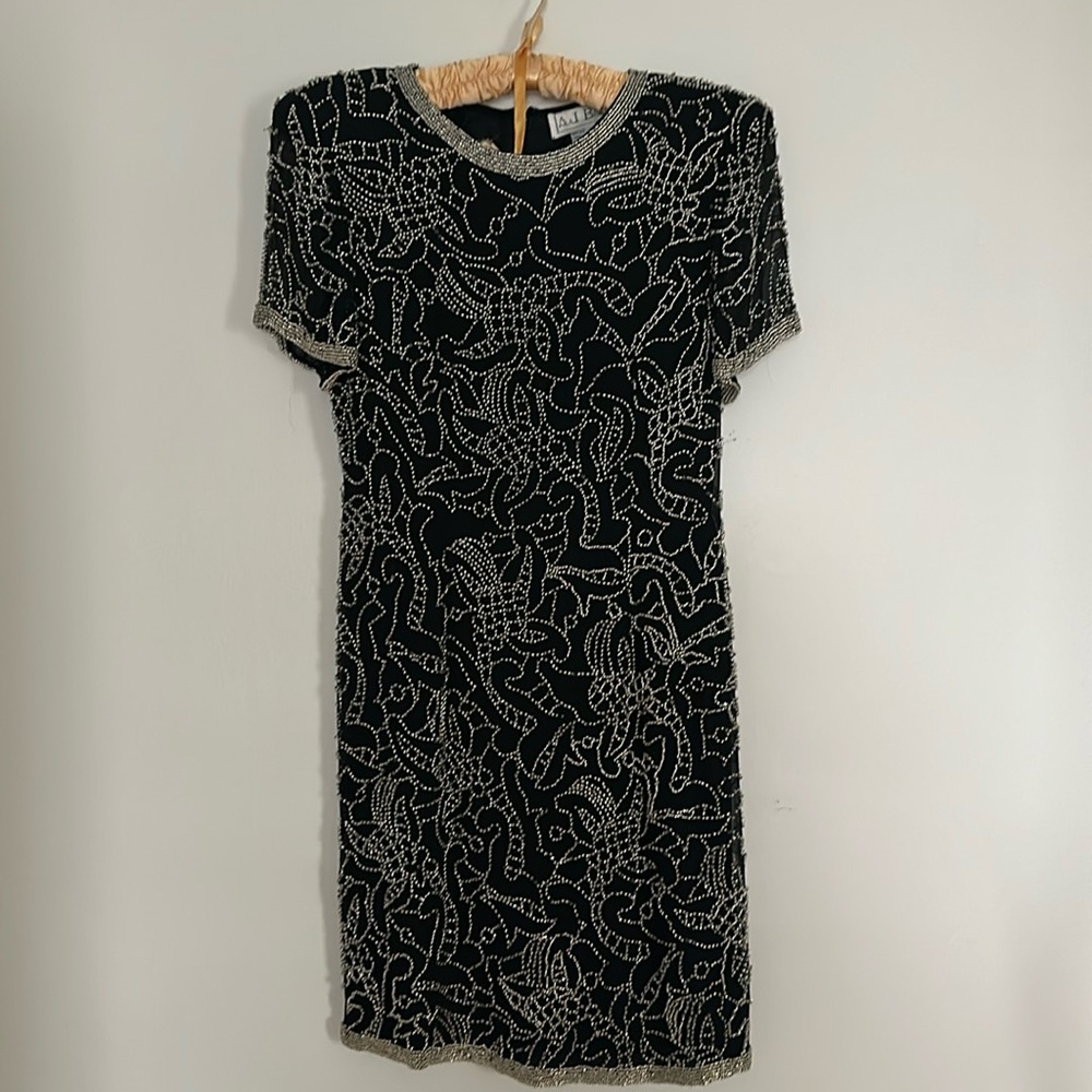 Vintage beaded little black dress